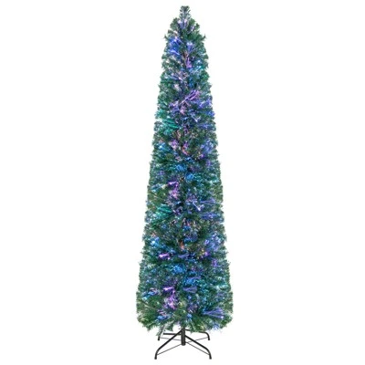 Tangkula 5/6/7/8 FT Fiber Optic Artificial Christmas Tree Prelit Pencil Christmas Tree with 361/517/697/889 Branch Tips Foldable Metal Stand 13 Tangkula 5/6/7/8 FT Fiber Optic Artificial Christmas Tree Prelit Pencil Christmas Tree with 361/517/697/889 Branch Tips Foldable Metal Stand - Image 11