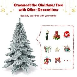 Costway 6Ft Snow Flocked Artificial Christmas Tree PVC Hinged Alaskan Pine Tree Holiday -Northlight Christmas Store GUEST c8adbe40 3386 4be8 84e5 97044201de78
