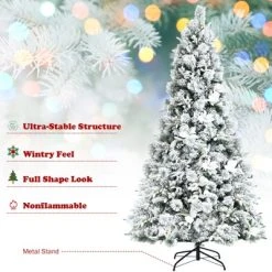 Tangkula Artificial Snow Flocked Christmas Tree 7FT Hinged Christmas Tree W/ 919 Branch Tips -Northlight Christmas Store GUEST c911fc92 d720 4cb0 a35d 59b0bb92765e