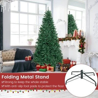 Costway 7.5FT Hinged Christmas Tree Unlit Artificial Xmas Decoration w/ 2254 Branch Tips 10 Costway 7.5FT Hinged Christmas Tree Unlit Artificial Xmas Decoration w/ 2254 Branch Tips - Image 8