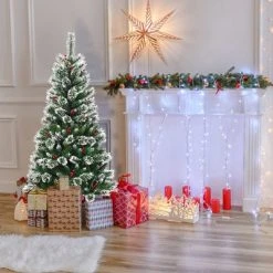 Tangkula Unlit Snow Flocked Artificial Christmas Tree Hinged Pine Decoration Tree 15 Tangkula Unlit Snow Flocked Artificial Christmas Tree Hinged Pine Decoration Tree -Northlight Christmas Store GUEST c9426c68 0f27 420a bc67 cd9c6b8ececa