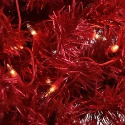 National Tree Company 4 Foot Full Bodied Flocked Prelit Artificial Christmas Holiday Tree with 200 Clear Lights, 311 Branch Tips, & Metal Stand, Red -Northlight Christmas Store GUEST c99a1fd7 53a7 475c a722 c726245eae27