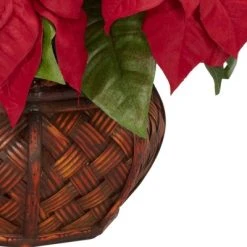 Poinsettia with Decorative Planter Silk Arrangement - Nearly Natural -Northlight Christmas Store GUEST ca28d92f ba8a 466f a656 06006290077a