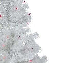 Northlight 3' Prelit Artificial Christmas Tree White Iridescent Pine Slim - Pink Lights -Northlight Christmas Store GUEST ca80475a dc49 4842 8b1e 403bc8094ab4