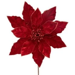 Northlight 20" Red Glittered Velvet Poinsettia Christmas Stem Spray -Northlight Christmas Store GUEST cad51191 444f 4254 aec3 b9738ec811ab