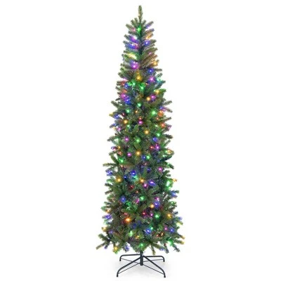 Costway 6 FT/7.5 FT Pre-Lit Hinged Artificial Christmas Tree w/ 648/796 Tips & 270/350 LED Lights 13 Costway 6 FT/7.5 FT Pre-Lit Hinged Artificial Christmas Tree w/ 648/796 Tips & 270/350 LED Lights - Image 11