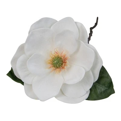 Northlight 31" White and Green Artificial Magnolia Christmas Stem Decor 3 Northlight 31" White and Green Artificial Magnolia Christmas Stem Decor