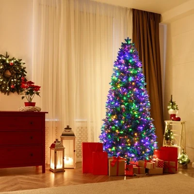 Tangkula Pre-Lit Christmas Tree Artificial Xmas Tree W/ Replaceable Dual Color LED Lights 9 Tangkula Pre-Lit Christmas Tree Artificial Xmas Tree W/ Replaceable Dual Color LED Lights - Image 7