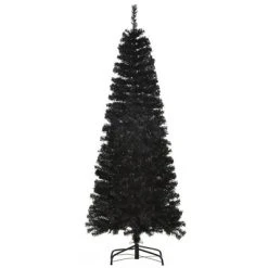 HOMCOM Artificial Christmas Tree with Stand, Xmas Pencil Tree with Halloween Style, Holiday Home Indoor Decoration for Party, Black -Northlight Christmas Store GUEST cb9d8fb4 e4f2 444f a17c 3e83a501886e