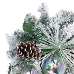 Northlight 30" Flocked Pine Artificial Christmas Teardrop Swag with Iridescent Ornaments - Unlit -Northlight Christmas Store GUEST cc69d61b 1a51 4f3c 994d a9dcf0584a6a