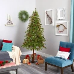 7ft Nearly Natural Pre-Lit LED Wyoming Alpine with Pinecones Artificial Christmas Tree Clear Lights -Northlight Christmas Store GUEST cc9ccc09 d668 4411 bcc5 08a39b3372b6