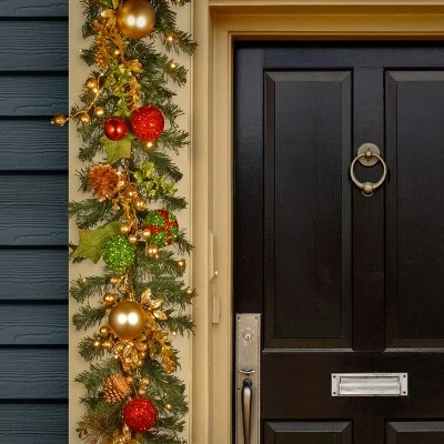 National Tree Company 72 in. Decorated Christmas Garland with Battery Operated LED Lights 3 National Tree Company 72 in. Decorated Christmas Garland with Battery Operated LED Lights