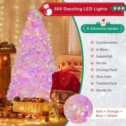 Costway 7 FT Flocked Artificial Christmas Tree Hinged with 500 LED Lights 1200 Branch Tips 15 Costway 7 FT Flocked Artificial Christmas Tree Hinged with 500 LED Lights 1200 Branch Tips -Northlight Christmas Store GUEST ce0f0494 0821 4d5e 88e5 44734efa564e