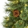 Nearly Natural Pre-Lit LED White Mountain Pine Artificial Christmas Tree with Pinecones Clear Lights