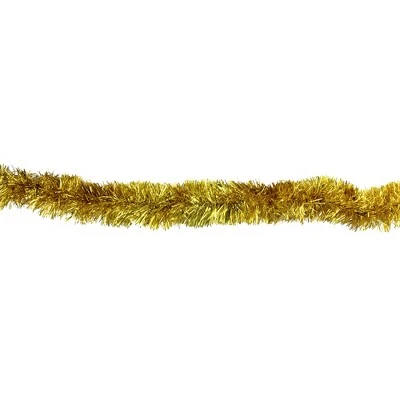 Northlight 50' x 2.5" Unlit Gold 8-Ply Foil Tinsel Christmas Garland 3 Northlight 50' x 2.5" Unlit Gold 8-Ply Foil Tinsel Christmas Garland