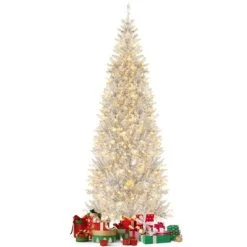 Tangkula 6/7 FT Pre-lit Artificial Christmas Tree Hinged Xmas Pencil Tree with 790/1030 Branch Tips 300/400 Warm White LED Lights -Northlight Christmas Store GUEST d09fcdc3 f26f 431c a55f 0c7e5e6faedb