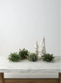 Sullivans Artificial Hemlock and Cedar 1/2 Orb 7"H Green