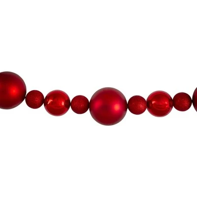 Northlight 6' Red Shatterproof Ball Artificial Christmas Garland - Unlit 4 Northlight 6' Red Shatterproof Ball Artificial Christmas Garland - Unlit - Image 2