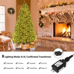 Tangkula 7.5'Artificial Green PVC Christmas Fir Tree Outdoor w/ Metal Stand and 700 LED Lights -Northlight Christmas Store GUEST d1de712f 599d 4c15 a8ac 6805ff99888b