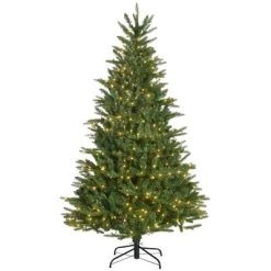 HOMCOM 6ft Prelit Artificial Christmas Tree Holiday Decoration with Warm Yellow Clear Lights, Auto Open, Wide Shape, Extra Bulb 9 HOMCOM 6ft Prelit Artificial Christmas Tree Holiday Decoration with Warm Yellow Clear Lights, Auto Open, Wide Shape, Extra Bulb -Northlight Christmas Store GUEST d1e0505d 6540 40a1 8366 faf5c564729b