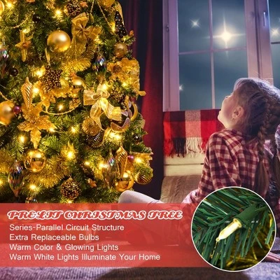 Costway 7.5FT Pre-Lit Artificial Christmas Tree 1100 Tips w/140 Ornaments and 250 Lights 8 Costway 7.5FT Pre-Lit Artificial Christmas Tree 1100 Tips w/140 Ornaments and 250 Lights - Image 6