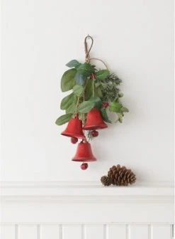 Sullivans Artificial Pine and Bell Drop Garland 13"H Green