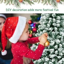 Tangkula Pre-lit Artificial Hinged Christmas Pine Tree Snow Flocked Decoration Tree 17 Tangkula Pre-lit Artificial Hinged Christmas Pine Tree Snow Flocked Decoration Tree -Northlight Christmas Store GUEST d2cbb247 2c9f 40e9 9510 5412d3455d63