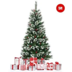 Tangkula Unlit Snow Flocked Artificial Christmas Tree Hinged Pine Decoration Tree 22 Tangkula Unlit Snow Flocked Artificial Christmas Tree Hinged Pine Decoration Tree -Northlight Christmas Store GUEST d2d6930d 6ef9 4805 97fb 7736b3239b3e