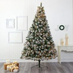 Nearly Natural 9-ft Flocked Oregon Pine Artificial Christmas Tree with 600 Clear Lights and 1580 Bendable Branches 11 Nearly Natural 9-ft Flocked Oregon Pine Artificial Christmas Tree with 600 Clear Lights and 1580 Bendable Branches -Northlight Christmas Store GUEST d3056fa0 db9c 41db 9395 6277b732ec8c