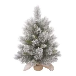 Transpac Artificial 24 in. Multicolor Christmas Frosted Tree in Bag Base