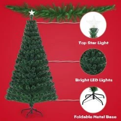 Costway 5'/6'/7'Pre-Lit Fiber Optic Christmas Tree 180/230/280 Lights Top Star -Northlight Christmas Store GUEST d4b9c4d6 abc4 46d4 ba65 3d685d71ed02
