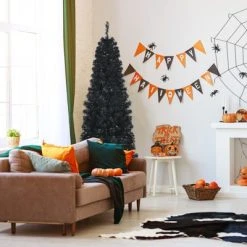 Tangkula Pre-lit Tree Hinged Artificial Pencil Tree w/ PVC Branch Tips & Warm White Lights -Northlight Christmas Store GUEST d50315a5 e88a 4249 a522 c06f7af15733