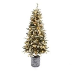 LuxenHome 5.6Ft Pre-Lit LED Artificial Slim Fir Christmas Tree with Pot -Northlight Christmas Store GUEST d52a6a0b c758 41a2 ba78 4c40b7604e72