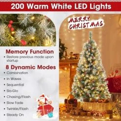 Costway 5FT/6.5FT/7.5FT Artificial Christmas Tree Hinged with 200/420/560/650 Warm LED Lights & 126/207/267/309 Red Berries 20 Costway 5FT/6.5FT/7.5FT Artificial Christmas Tree Hinged with 200/420/560/650 Warm LED Lights & 126/207/267/309 Red Berries -Northlight Christmas Store GUEST d57a2282 24d0 4418 b765 0674bd01cf23