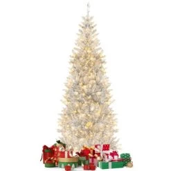 Tangkula 6/7 FT Pre-lit Artificial Christmas Tree Hinged Xmas Pencil Tree with 790/1030 Branch Tips 300/400 Warm White LED Lights -Northlight Christmas Store GUEST d5ab22e5 41f6 42d6 ae76 a52418516fb3