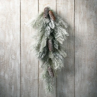 30"H Sullivans Snowy Pinecone Swag, Green 4 30"H Sullivans Snowy Pinecone Swag, Green - Image 2