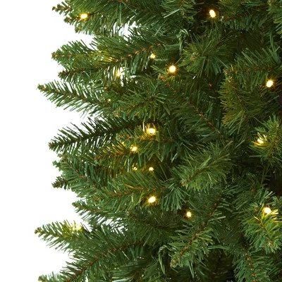 6.5ft Nearly Natural Pre-Lit LED Mountain Pine Artificial Christmas Tree Clear Lights 4 6.5ft Nearly Natural Pre-Lit LED Mountain Pine Artificial Christmas Tree Clear Lights - Image 2