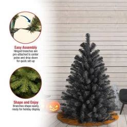 National Tree Company 4.5 ft Artificial Full Christmas Tree, Black, North Valley Spruce, Includes Stand -Northlight Christmas Store GUEST d6738b17 e00c 42b3 9665 b2b653a94851