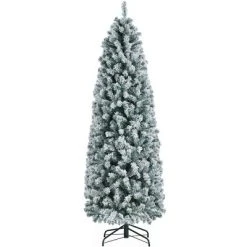 Yaheetech Flocked Pencil Artificial Christmas Tree Snow Frosted Christmas Tree, Green -Northlight Christmas Store GUEST d695490d 0475 4228 b2db f52462baf0c5