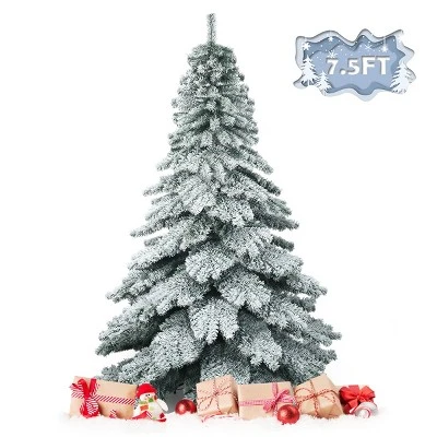 Tangkula Snow Flocked Artificial Christmas Tree Hinged Alaskan Pine Decoration Tree 12 Tangkula Snow Flocked Artificial Christmas Tree Hinged Alaskan Pine Decoration Tree - Image 10