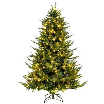 Costway 6/7 FT Pre-Lit Artificial Christmas Tree Hinged 788/1130 Branch Tips & 280/380 LED Lights 7 Costway 6/7 FT Pre-Lit Artificial Christmas Tree Hinged 788/1130 Branch Tips & 280/380 LED Lights - Image 5