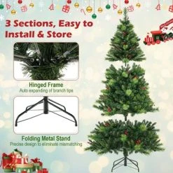Costway 6FT/7FT/8FT Pre-Lit Artificial Christmas Tree 9 Lighting Modes with 300/400/500 LED Lights & Timer 20 Costway 6FT/7FT/8FT Pre-Lit Artificial Christmas Tree 9 Lighting Modes with 300/400/500 LED Lights & Timer -Northlight Christmas Store GUEST d7dfc3cf 5416 455d 81fc f34ba00b3b54
