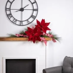 Northlight 24" Red Glittered Poinsettia Christmas Stem Spray -Northlight Christmas Store GUEST d800fde5 d9a0 4713 b927 9c80b38249ab