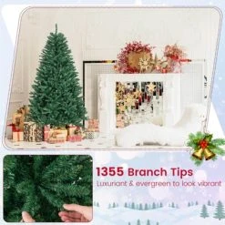 Costway 6ft Hinged Artificial Christmas Tree Unlit Douglas Full Fir Tree w/ 1355 Tips -Northlight Christmas Store GUEST d82da823 8822 40b3 b1fc eb70792fff91