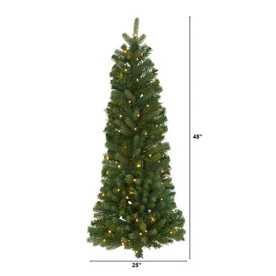 4ft Nearly Natural Pre-Lit LED Flat Back Wall Hanging Artificial Christmas Tree Clear Lights 3 4ft Nearly Natural Pre-Lit LED Flat Back Wall Hanging Artificial Christmas Tree Clear Lights