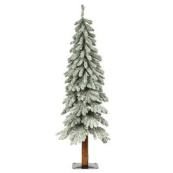 4ft Haute Decor Pre-Lit LED Lightly Flocked Alpine Artificial Christmas Tree White Lights