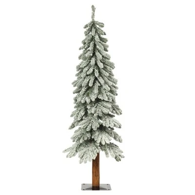 4ft Haute Decor Pre-Lit LED Lightly Flocked Alpine Artificial Christmas Tree White Lights 3 4ft Haute Decor Pre-Lit LED Lightly Flocked Alpine Artificial Christmas Tree White Lights