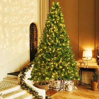 Costway 9ft Pre-Lit Artificial Hinged Christmas Tree w/8 Modes LED Lights and Foot Pedal 6 Costway 9ft Pre-Lit Artificial Hinged Christmas Tree w/8 Modes LED Lights and Foot Pedal - Image 4