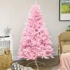 HOMCOM Artificial Christmas Tree Holiday Decoration with Auto Open, Steel Base, Wide Shape, Pink -Northlight Christmas Store GUEST da221316 033c 4eea beae fd1fdc5c7f51