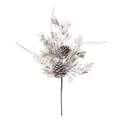 Transpac Artificial 22 in. White Christmas Frosted Winter Spray